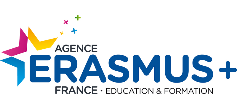 Logo agence Erasmus + France éducation et formation. 