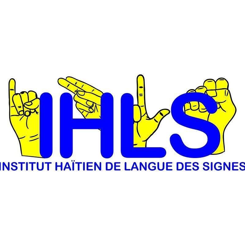 Logo IHLS, institut haïtien de langue des signes.