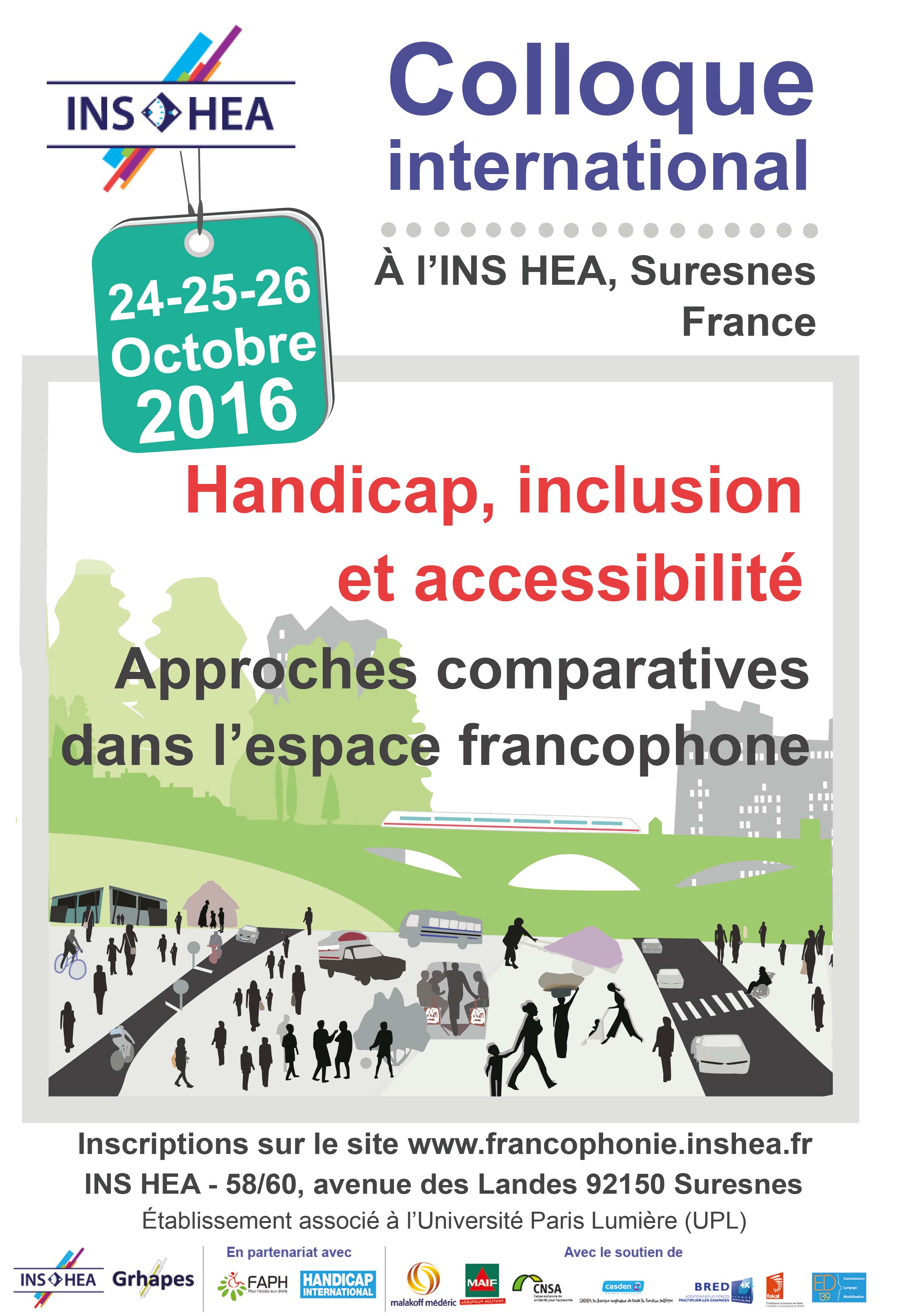 Affiche colloque « Handicap(s), inclusion et accessibilité : approches comparatives dans l’espace francophone »