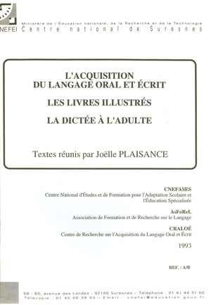 Couverture de l'ouvrage "Acquisition du langage oral et écrit"