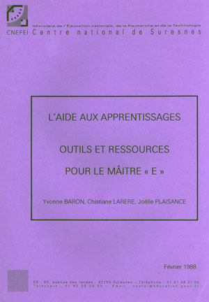 Couverture de l'ouvrage "Aide aux apprentissages. Outils et ressources pour le maître E"